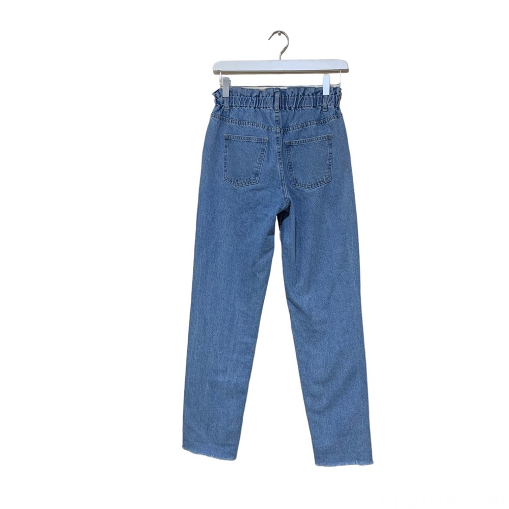 Bluenotes Like New Women’s Light Blue Wash High Rise Paperbag Straight Leg - Picture 3 of 14